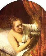 REMBRANDT Harmenszoon van Rijn, Junge Frau im Bett